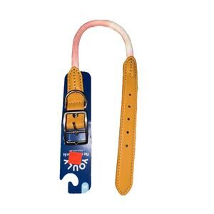 YOULY The Avant Garde Pink Tie-Dye Big Dog Collar Medium Leather 15 To 18 Inches